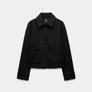 Zara Black Button-Up Jacket